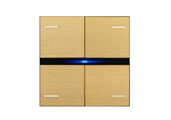 Set di 4 coperchi OL-U, Metallo Oro