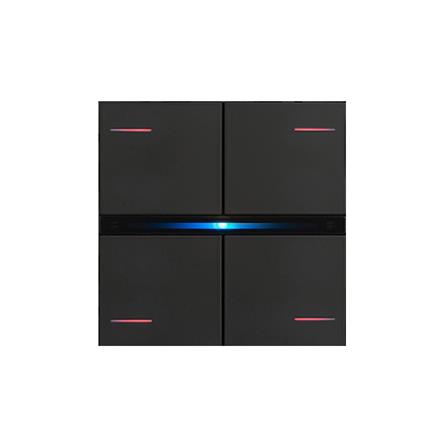 Set di 4 coperchi OL-U, Plastica Nero