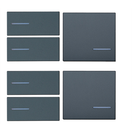 Set di 6 pieghe 4 a sinistra/2 a destra,Fenix Grigio