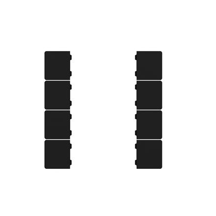 Set di 8 coperchi, nero opaco per CHKAM-08/5x