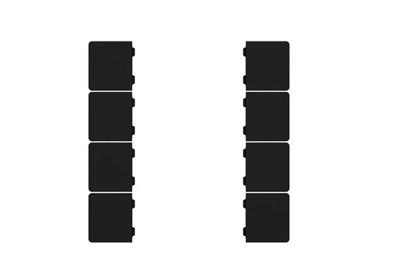 Set di 8 coperchi, nero opaco per CHKAM-08/5x